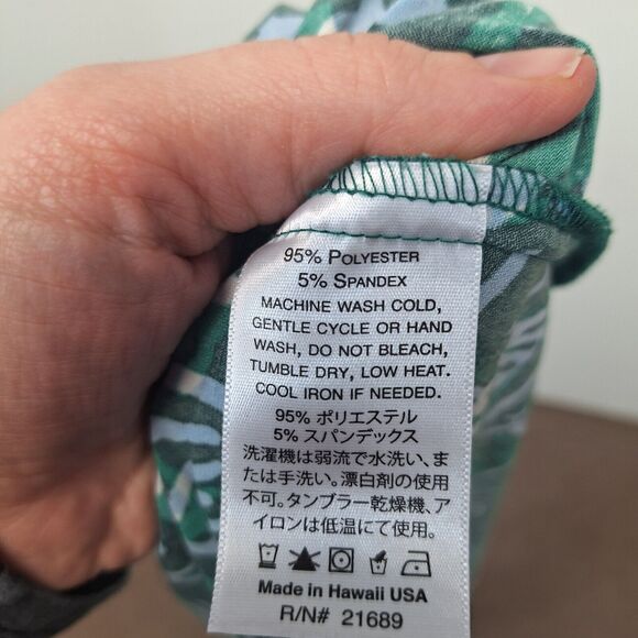 Iolani Palm Print Midi Dress Stretch Long Sleeve Multicolor Women's Size Large - Picture 5 of 10